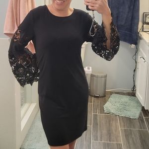 Alfani Floral Crochet Long Sleeved Shift Dress